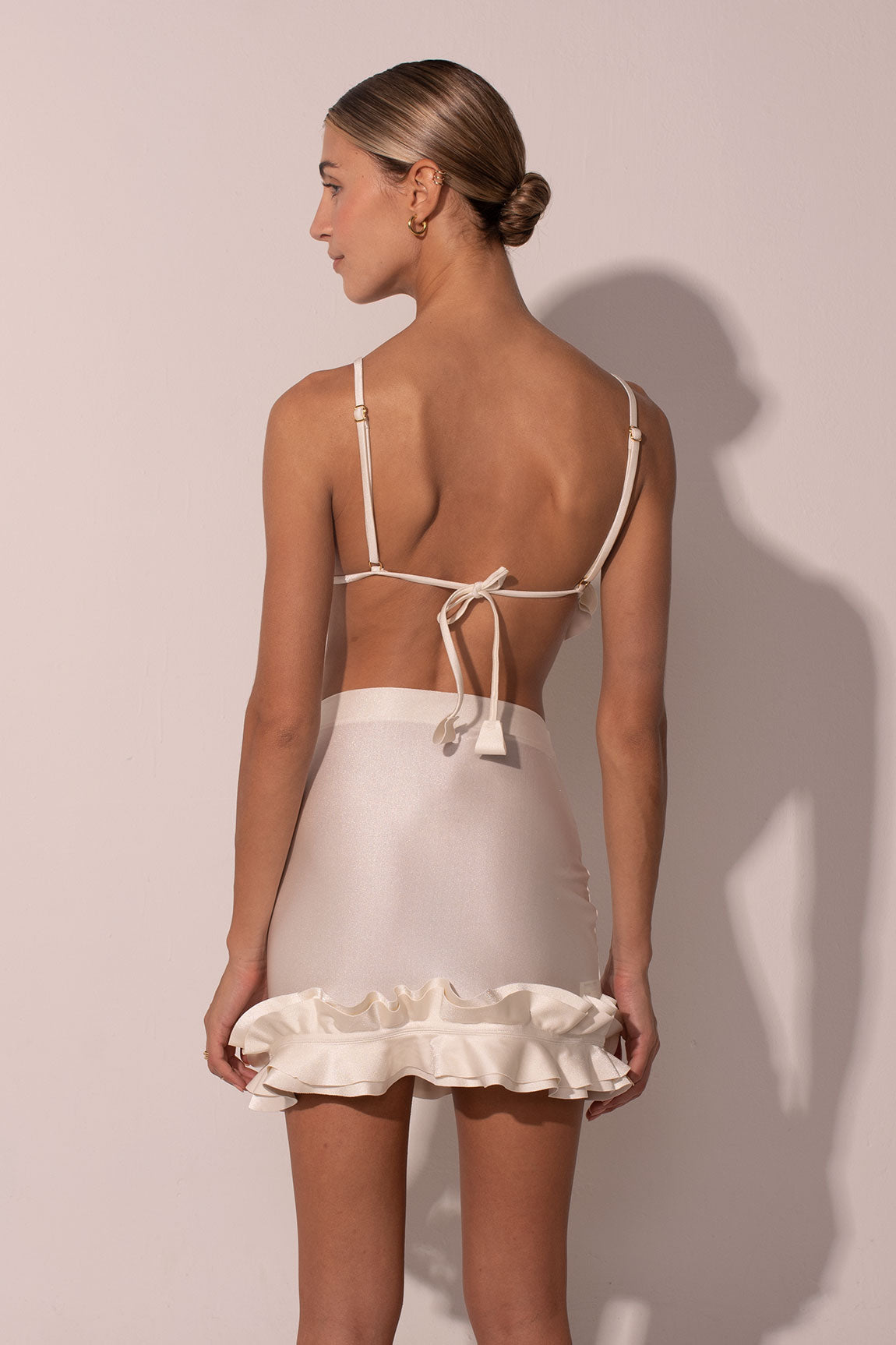 ANCORA sarong skirt - Le Petit Ruffle Mini Skirt Ivory