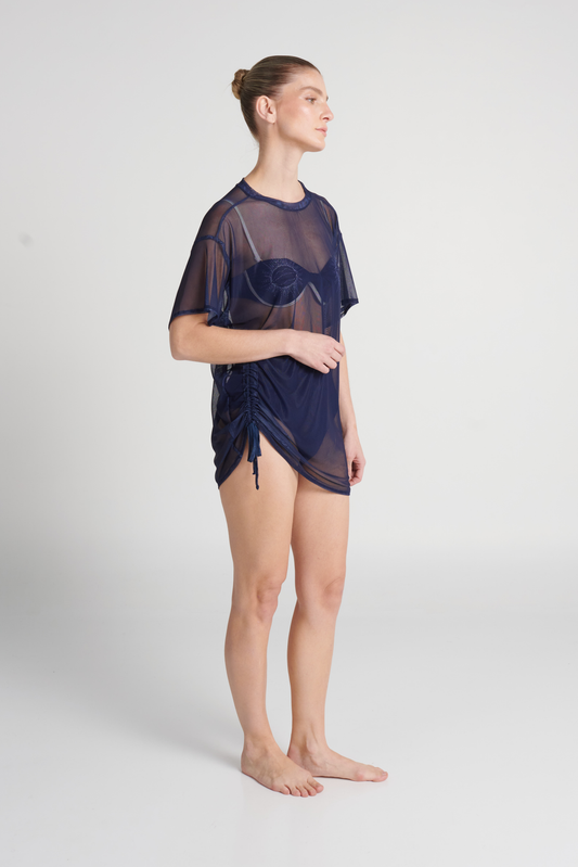 Kimono Corto Ancora Echinacea Azul