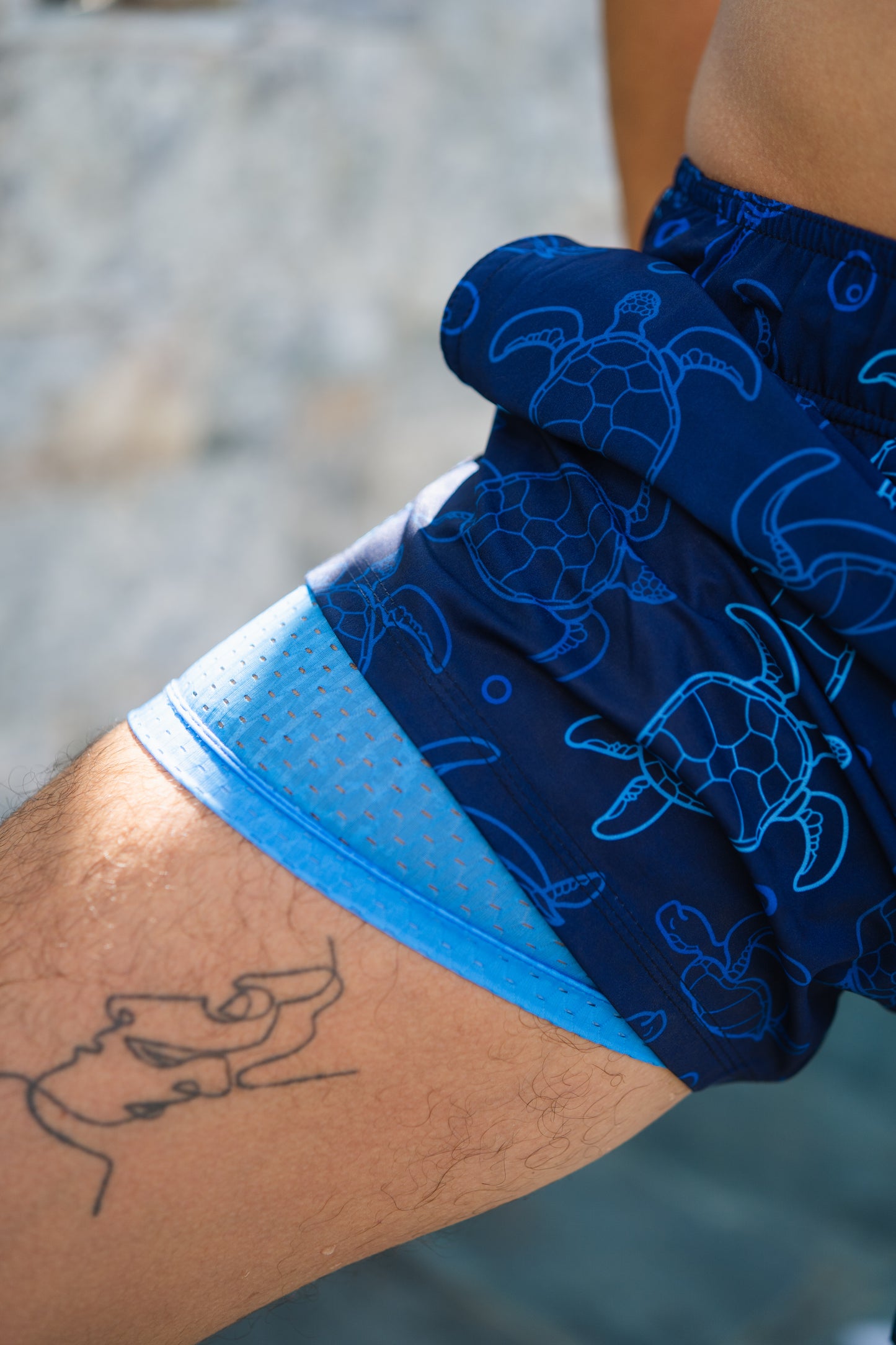 KOSTA Men's Turtle Blue Swim Trunks