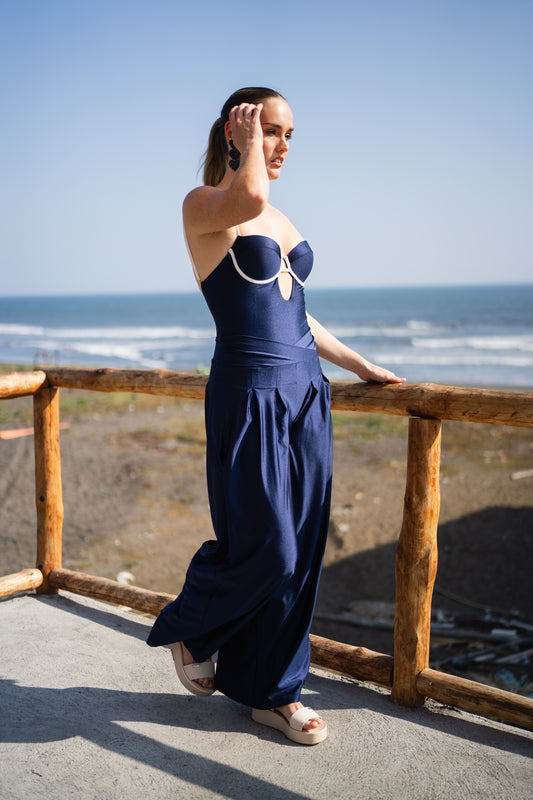 Pantalon The Classy Black Maxi Pants Azul