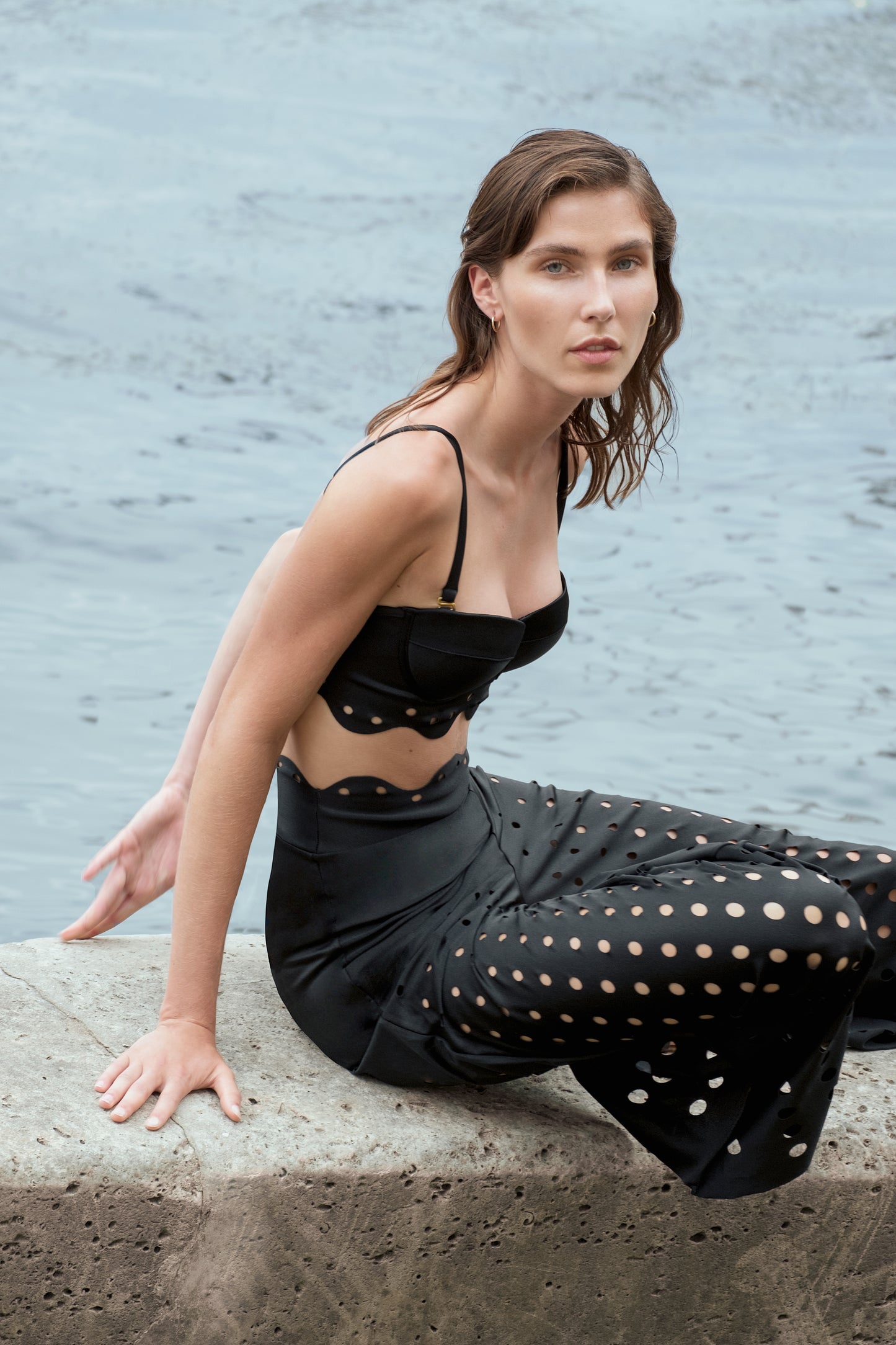 Pantalon ANCORA Miss Iconic Maxi Pants Black