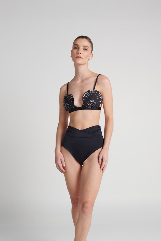 BOTTOM Highwaist ANCORA - Black Dust