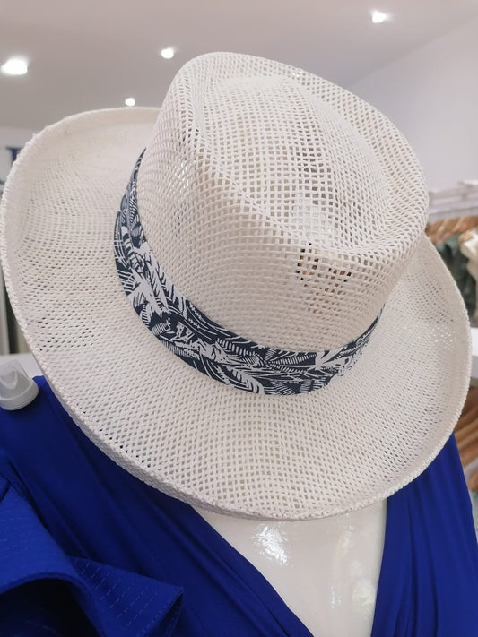 Sombrero de verano plano - Blanco
