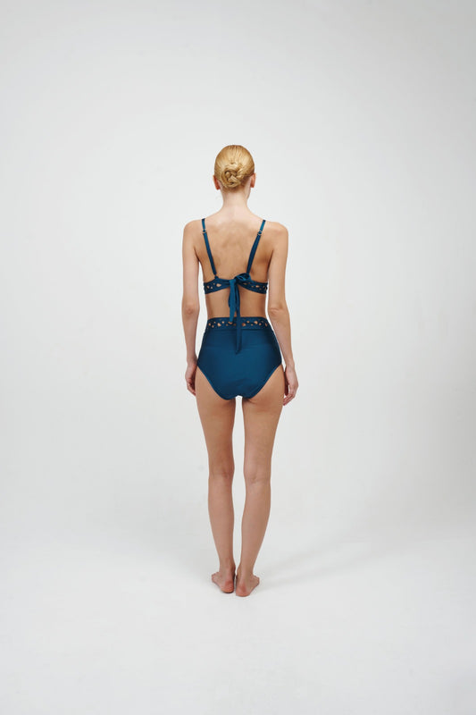 BOTTOM Highwaist ANCORA - The Dotted Swimmer Azul