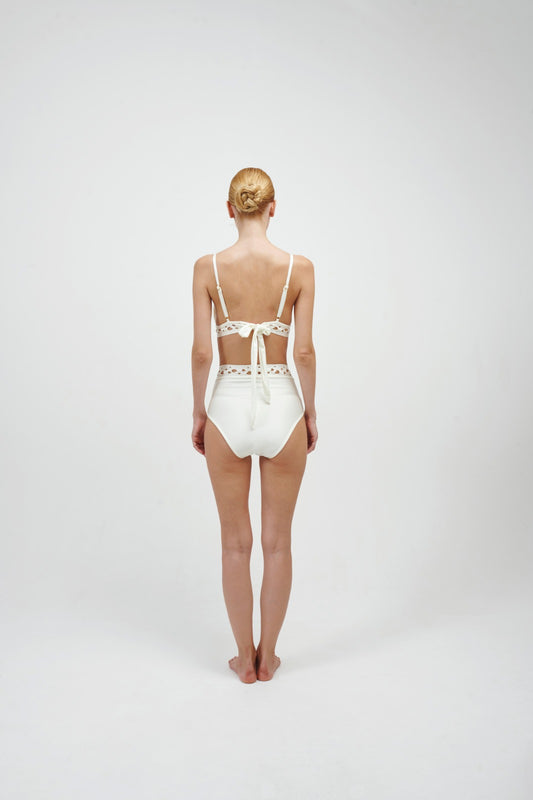 BOTTOM Highwaist ANCORA - The Dotted Ivory