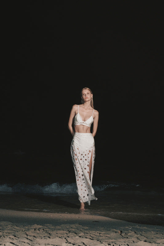 Top Halter ANCORA - The Dotted Ivory