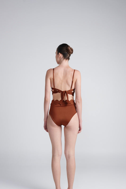 BOTTOM Highwaist ANCORA - Crimson