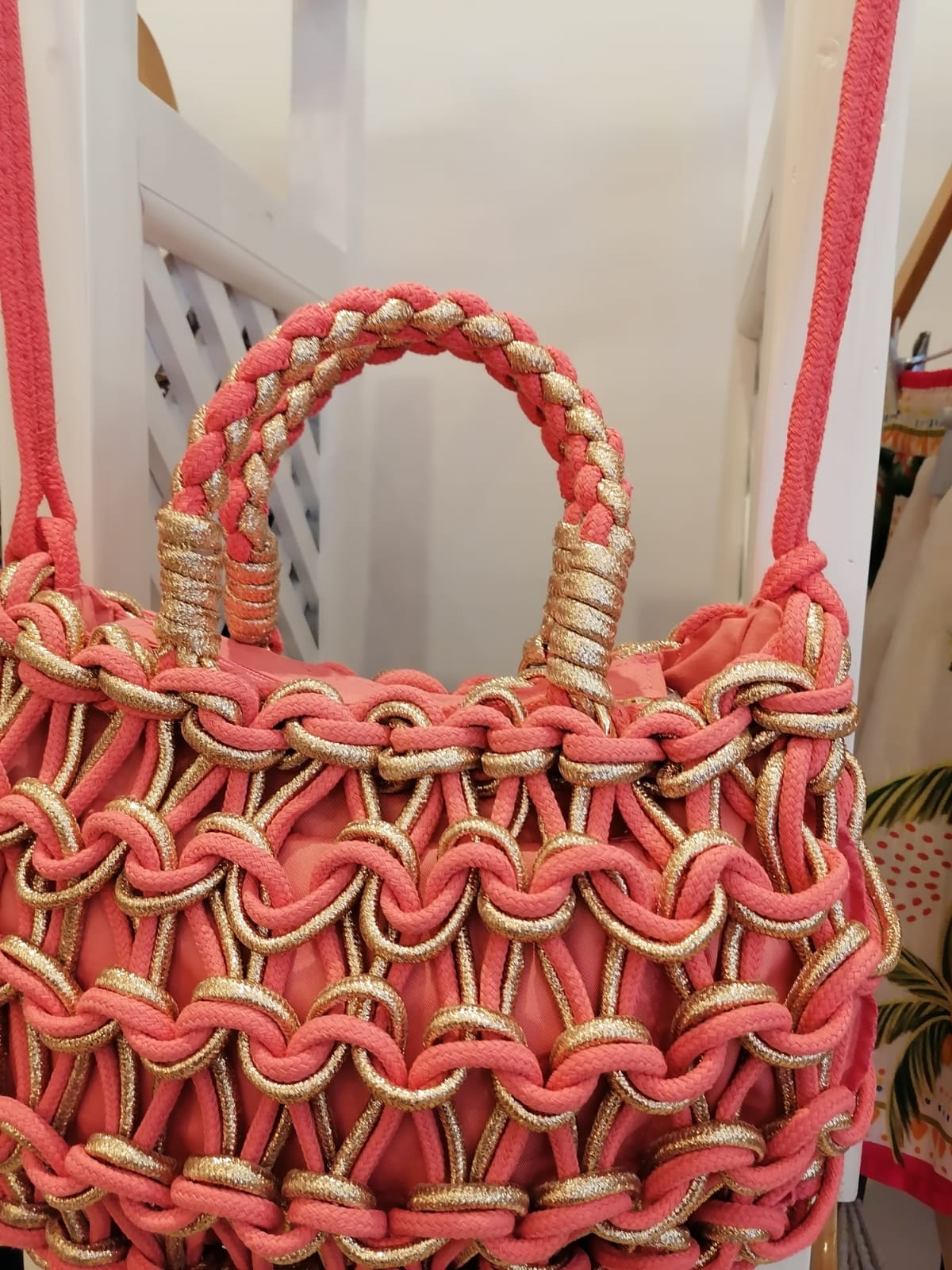 Bohemian Coral Gold Bag