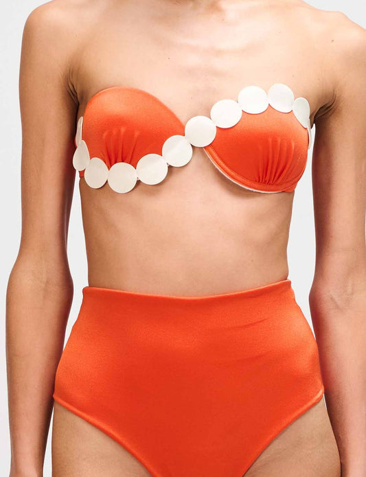 BOTTOM Highwaist ANCORA - Corfú Orange