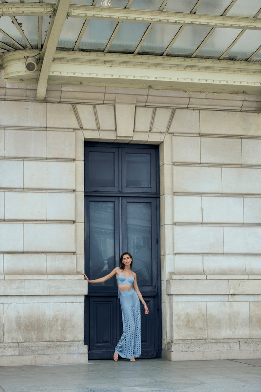 Pantalón De Pretina Laser Celeste - Ancora