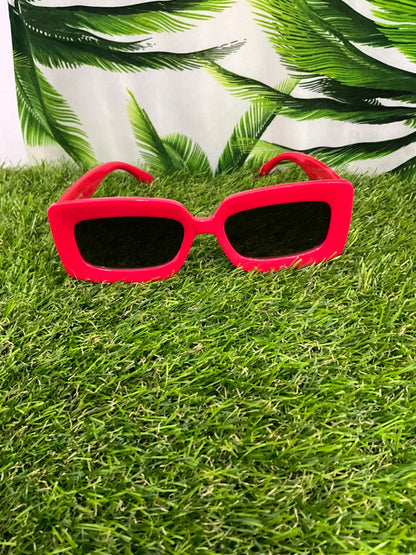 UV Protection Sunglasses - Red Squares