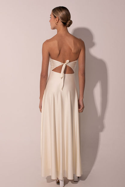 ANCORA Dress - One Draped Maxi Dress Ivory