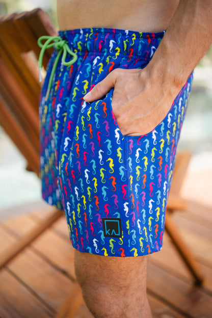 Kosta Seahorse Print Shorts 