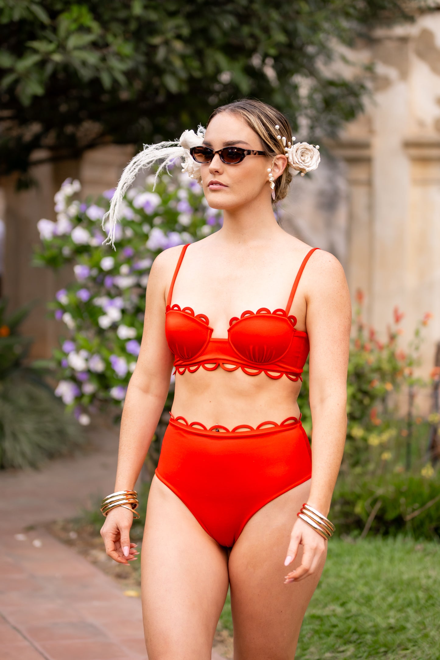 Bottom Highwaist ANCORA -  Nacaré  Red