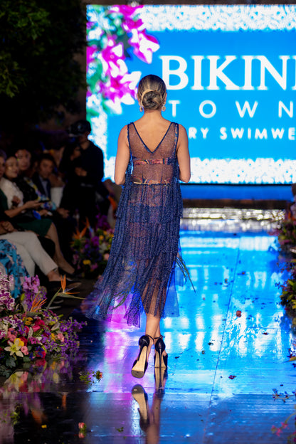 Vestido ACQUA DE LUXE Buzios Shimmer Dusk Blue