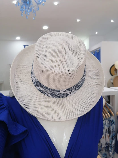 Flat Summer Hat - White