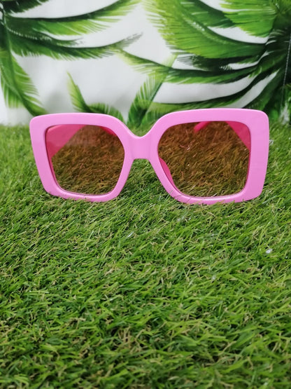 UV Protection Sunglasses - Pink Squares