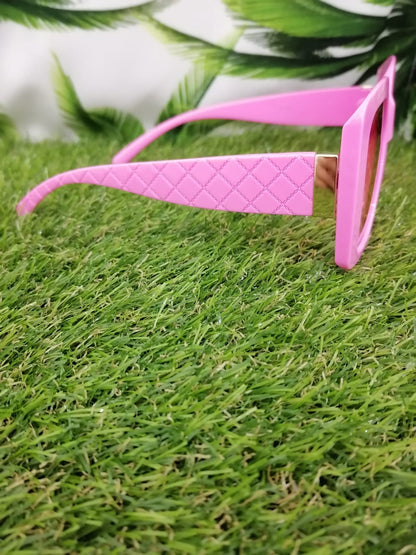 UV Protection Sunglasses - Pink Squares