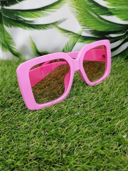 UV Protection Sunglasses - Pink Squares