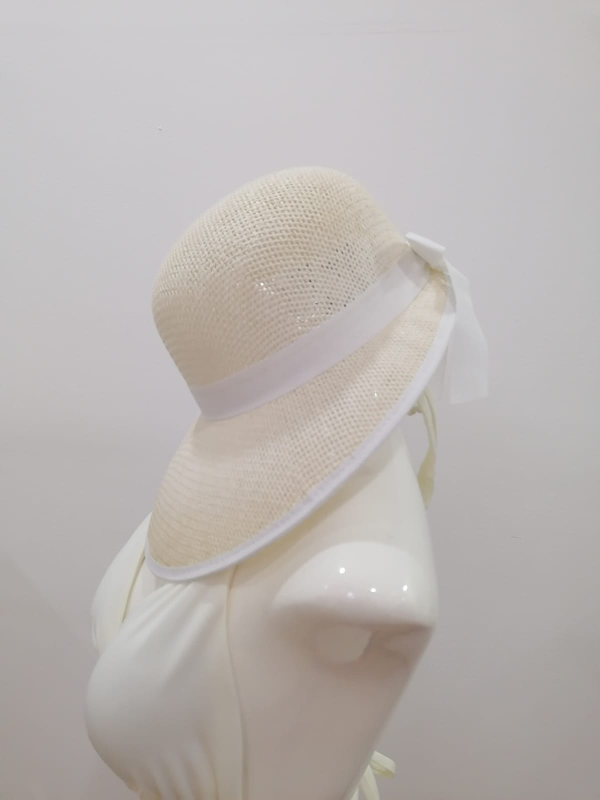 Sombrero de verano - Natural Listón Blanco