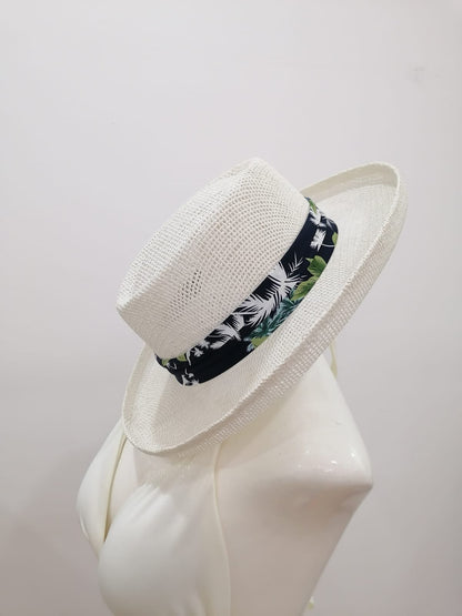 Flat Summer Hat - White