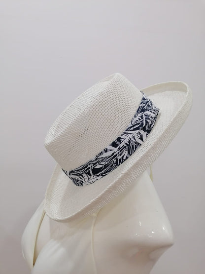 Flat Summer Hat - White