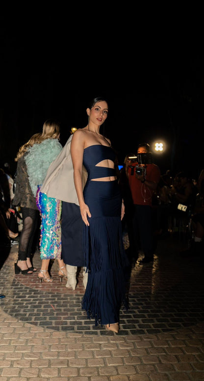 PAULA TRIVIÑO Casilda Navy Blue Dress