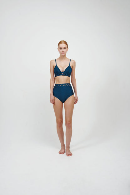 BOTTOM Highwaist ANCORA - Blue