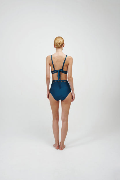 BOTTOM Highwaist ANCORA - Blue