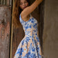 Vestido corto Kristen Azure - Agua Bendita