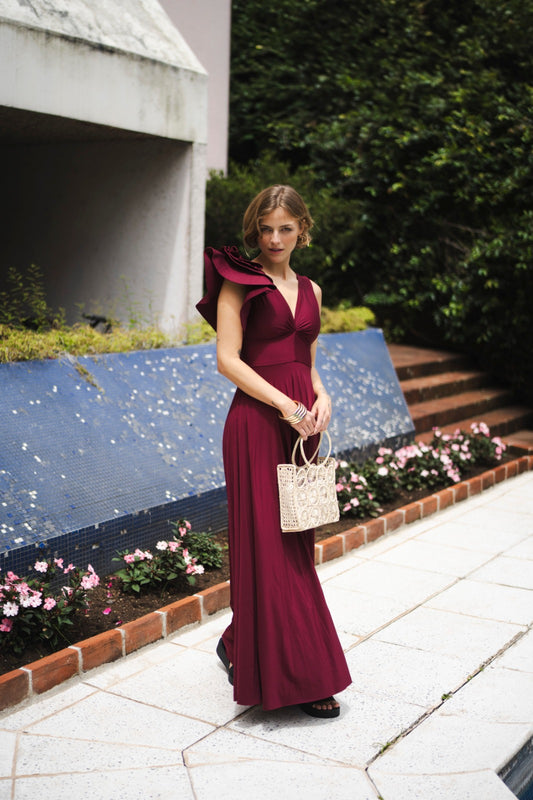 Paloma PAULA TRIVIÑO Wine Red Dress