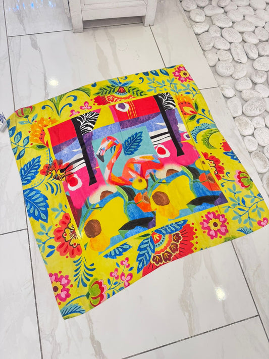 FRIDA Flamingo Print Scarf