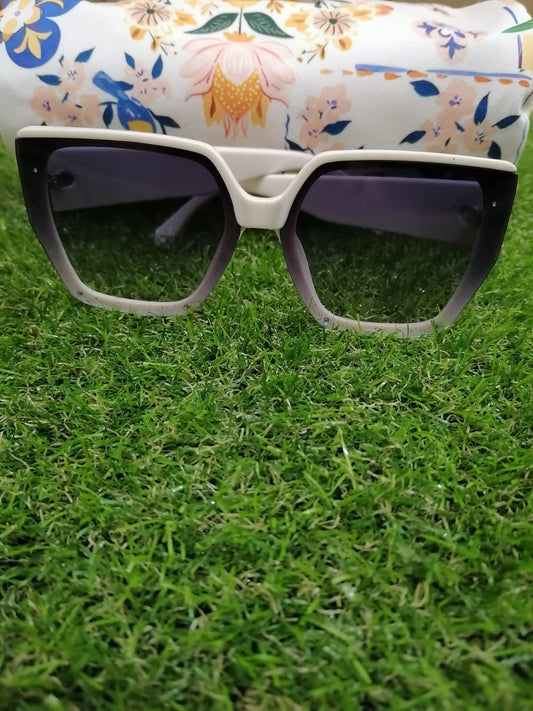 UV Protection Sunglasses - Beige Square