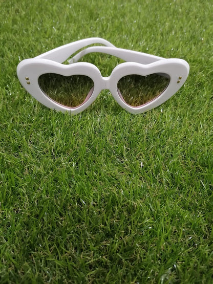 Lentes de sol con protección UV - Corazón Blancos