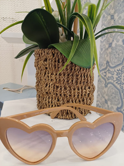 UV Protection Sunglasses - Brown Heart