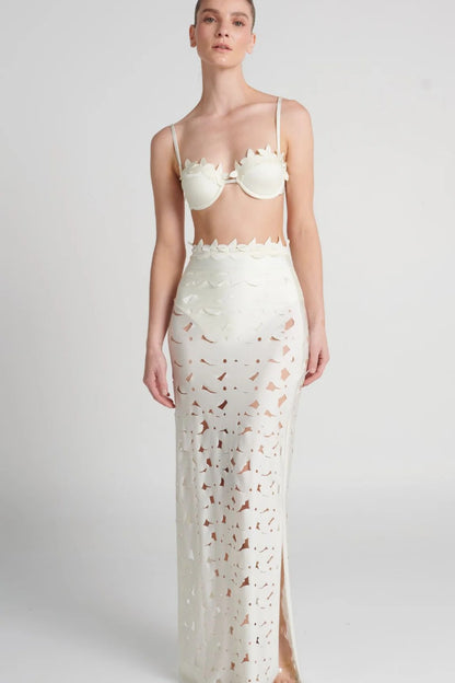 ANCORA Aether Skirt Ivory beach cover-up