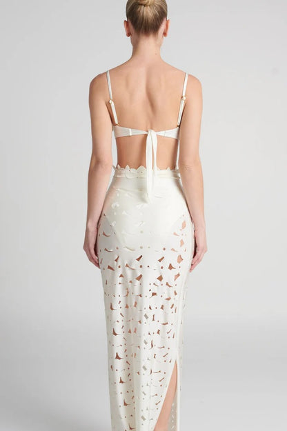 ANCORA Aether Skirt Ivory beach cover-up