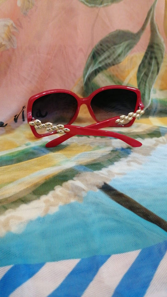 Lentes de sol con protección UV - Redondos Rojo