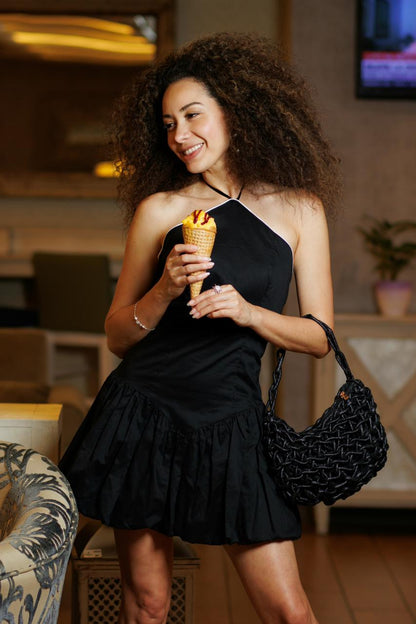 Vestido corto Halo ANCORA Negro