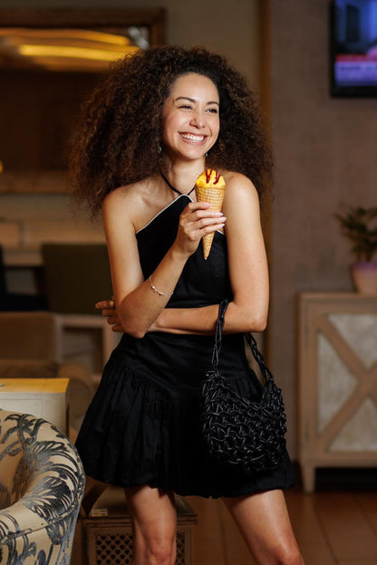 Vestido corto Halo ANCORA Negro