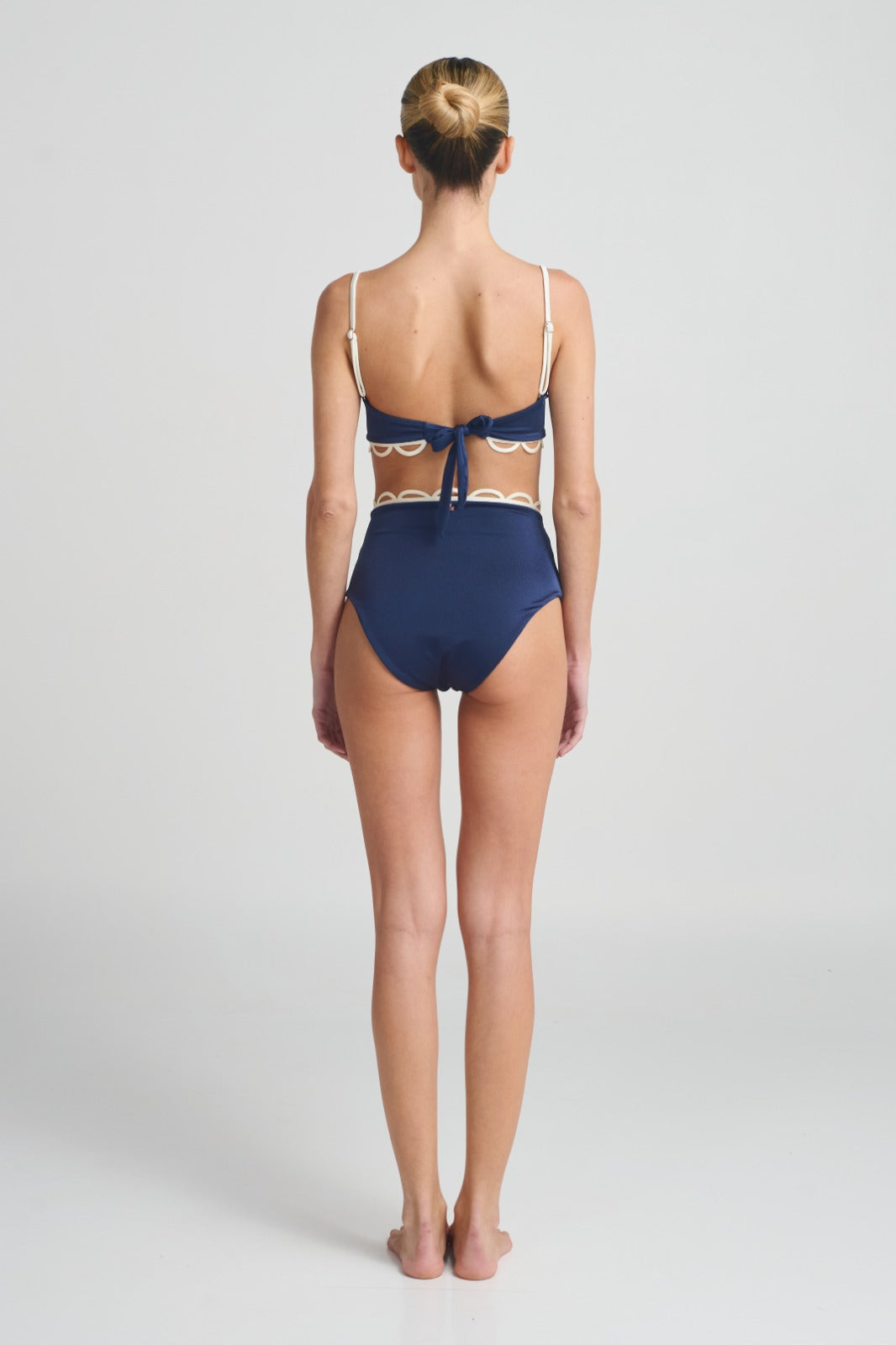 BOTTOM Highwaist ANCORA - Pearl Blue