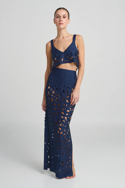 Long Skirt Laser ANCORA Zanzi Navy