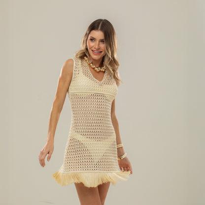 Vestido Corto ACQUA DE LUXE  Tulum Ivory