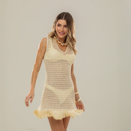 Vestido Corto ACQUA DE LUXE  Tulum Ivory