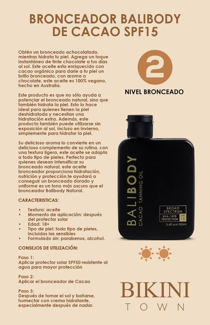 Bronceador BALIBODY de Cacao  SPF15
