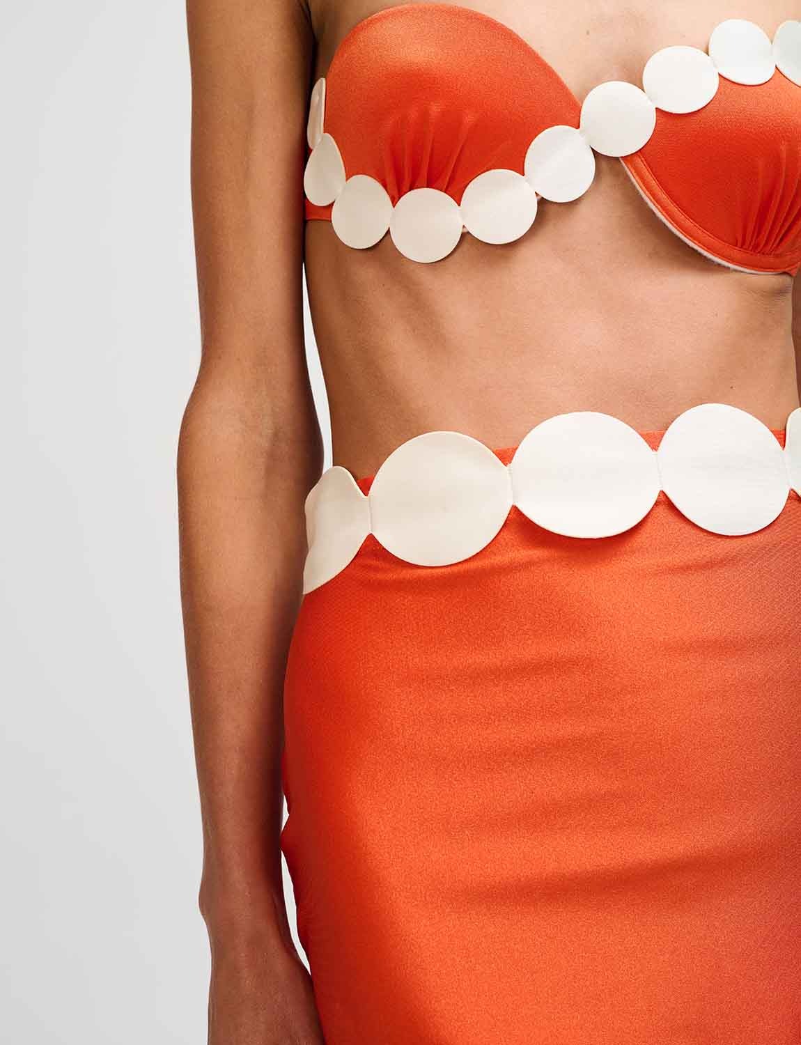 ANCORA Siréne Orange Mini Skirt