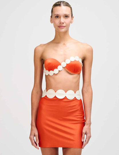 ANCORA Siréne Orange Mini Skirt