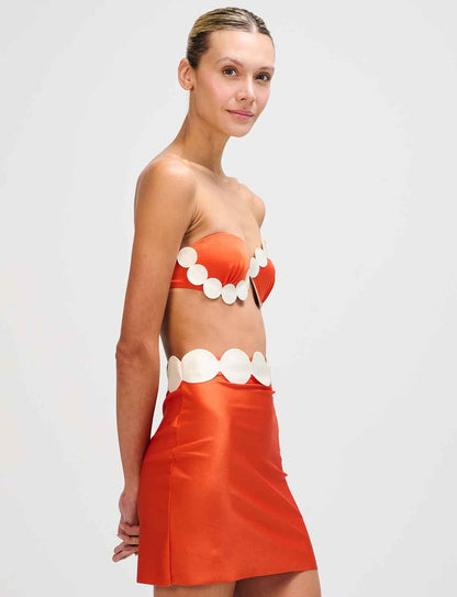 ANCORA Siréne Orange Mini Skirt