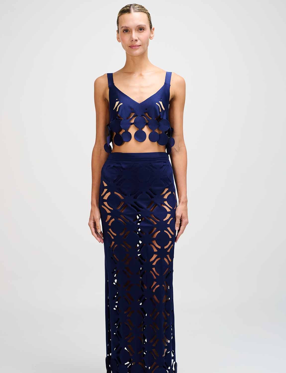 Set  Top , Falda Laser  ANCORA Bora Navy