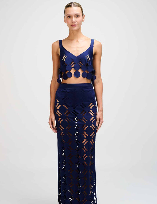Set  Top , Falda Laser  ANCORA Bora Navy